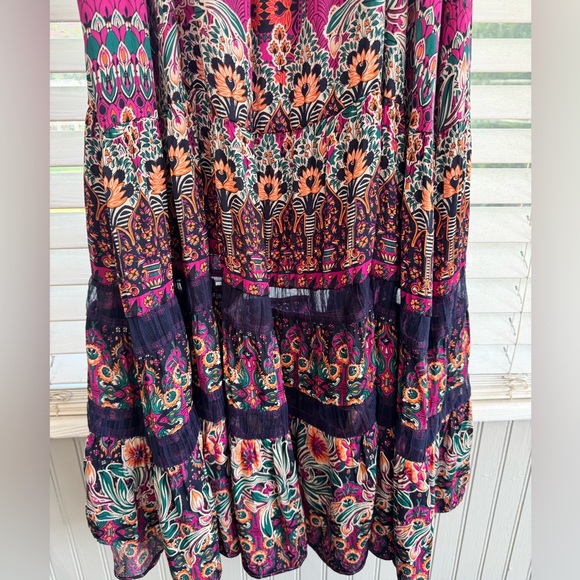 Anthropologie Floral Maxi Dress - Pink and Green - Picture 3 of 12